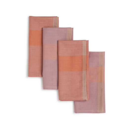 Mango Salsa Napkin Hand Woven Cotton (set of 4) from Sustainable Threads - Maine Yarn & Fiber Supply
