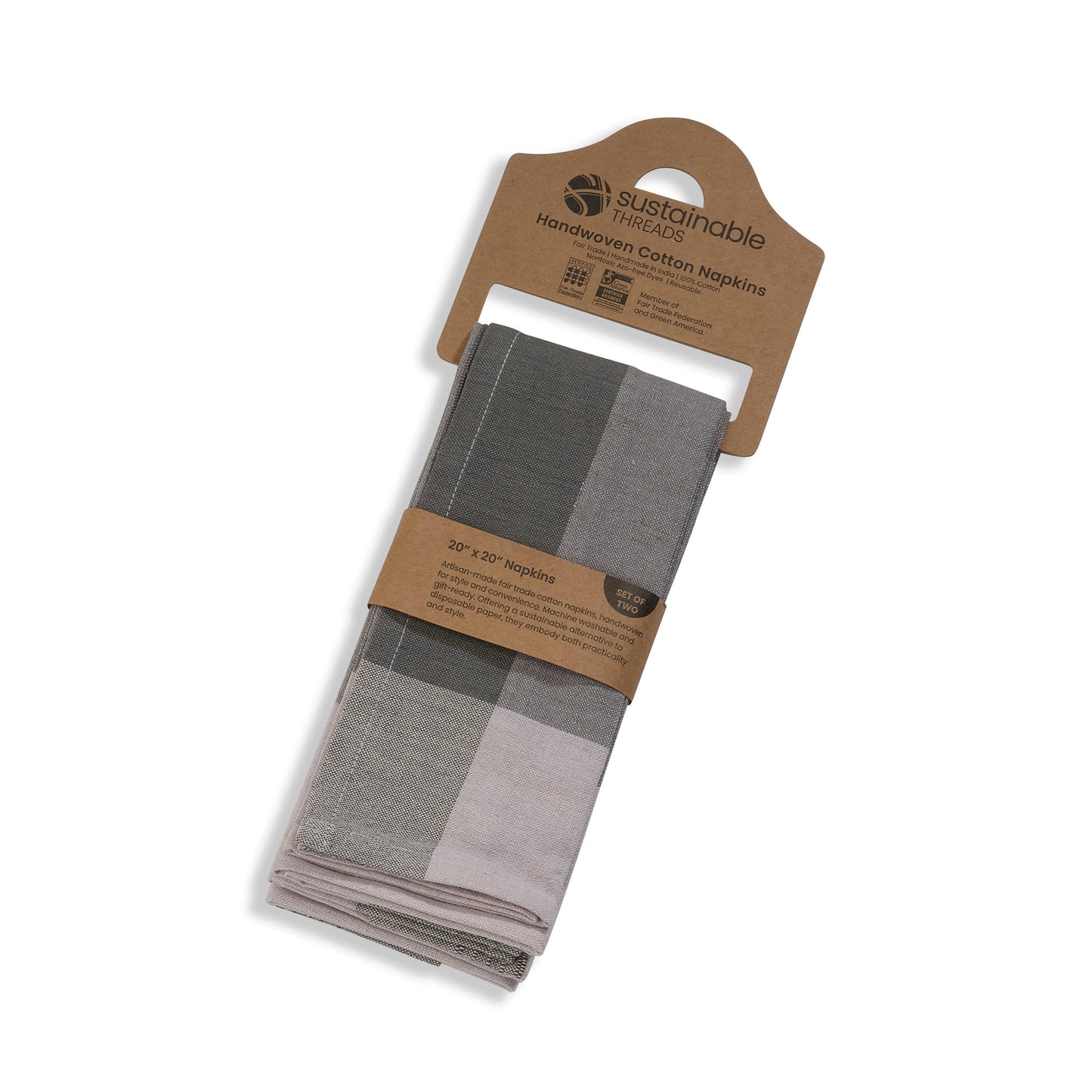 Moonbeam Napkin Hand Woven Cotton (set of 4) from Sustainable Threads - Maine Yarn & Fiber Supply