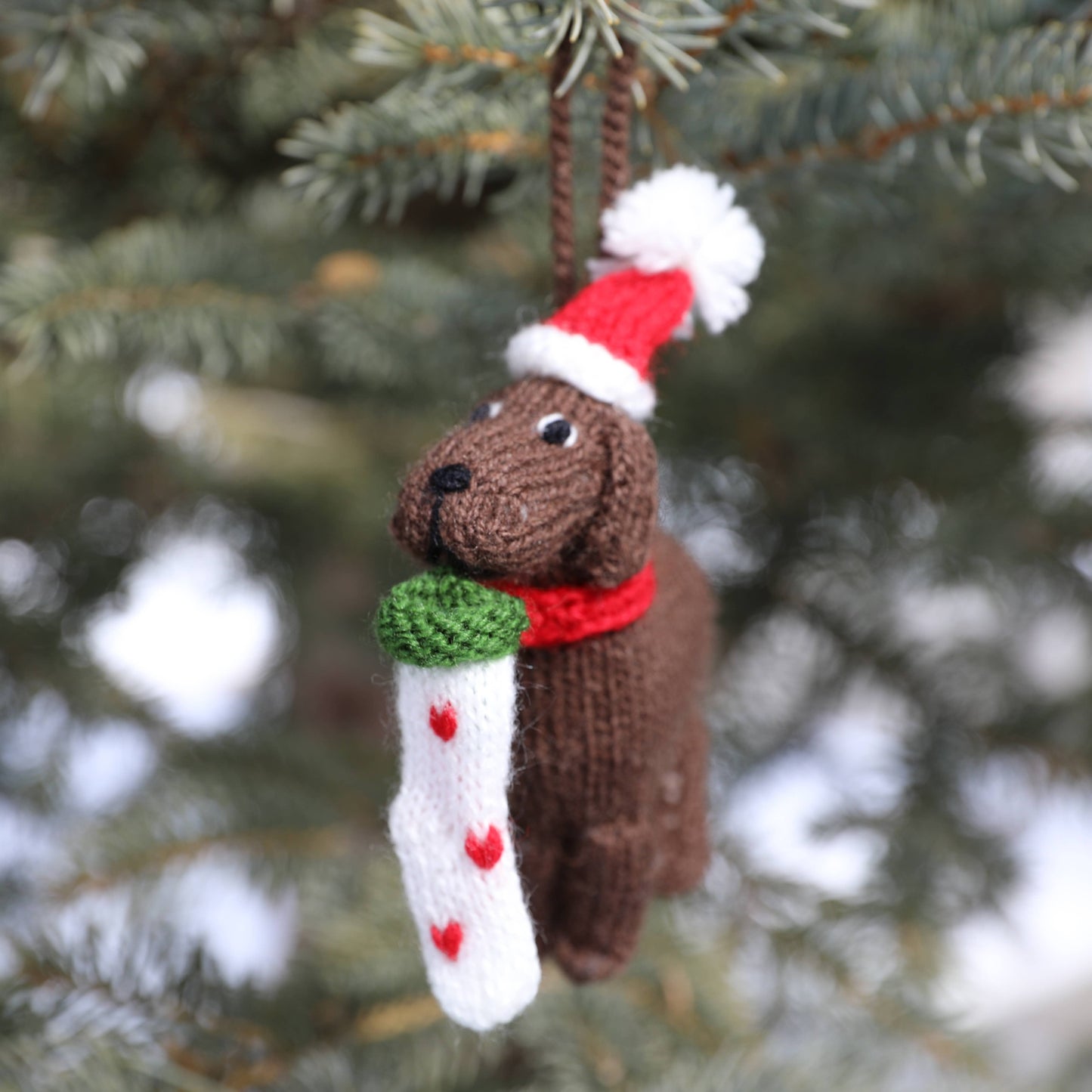 Dog with Stocking Ornament by Melange Collection