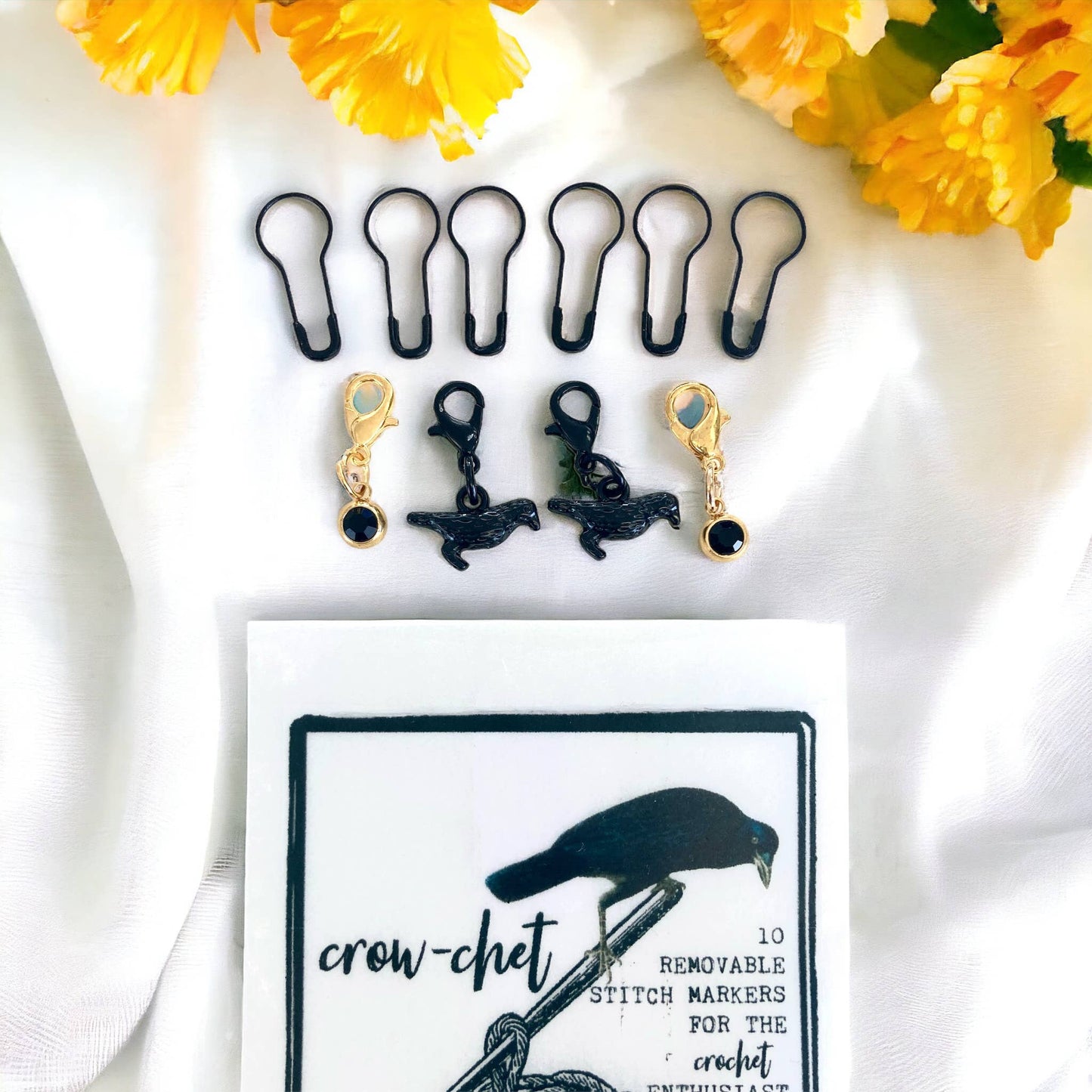 Crow-chet Crochet Stitch Marker Pack from Firefly Notes