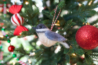 Black Capped Chickadee Felt Wool Ornament by Ornaments 4 Orphans