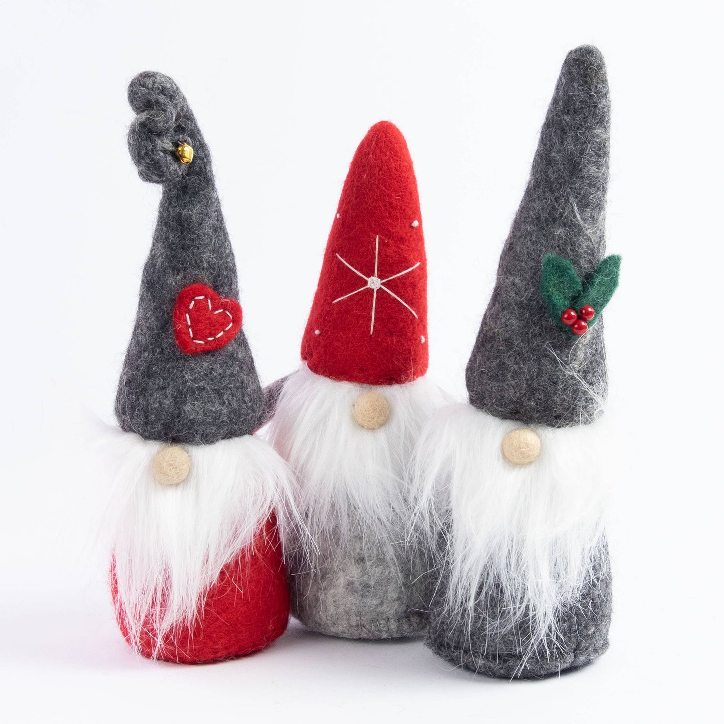 Felt Grey Gnome Christmas Decor from The Winding Road