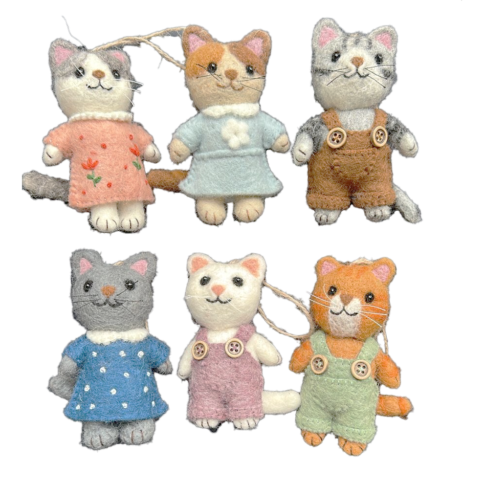 Anime Kitten Felt Ornaments from The Winding Road