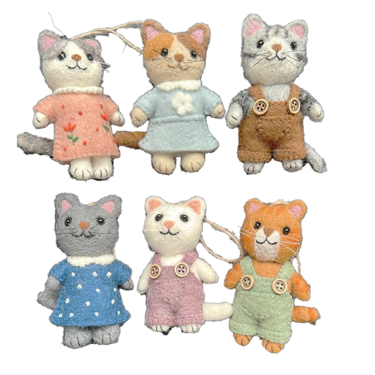 Anime Kitten Felt Ornaments from The Winding Road