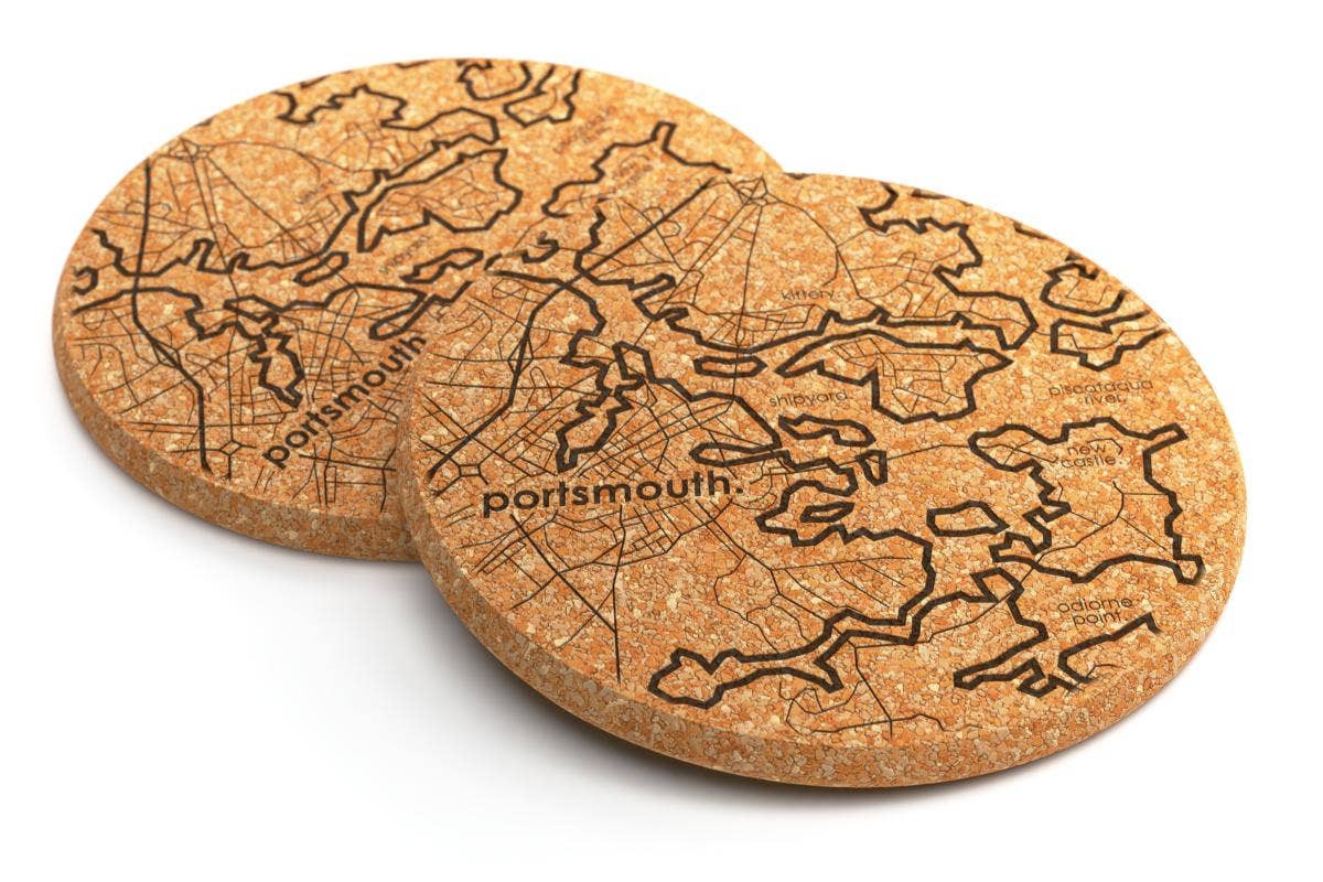 Bangor, Maine Map Set of 2 Coasters by Well Told - Maine Yarn & Fiber Supply