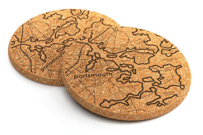 Bangor, Maine Map Set of 2 Coasters by Well Told - Maine Yarn & Fiber Supply