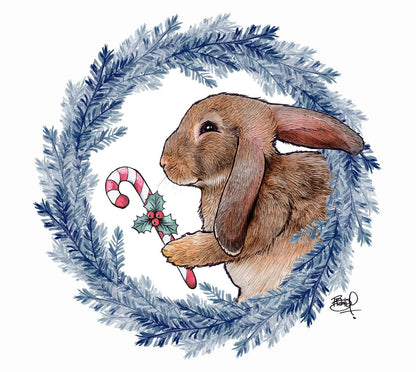 Sweet Wreath Single Holiday Greeting Card (blank inside) by Shawn Braley Illustration