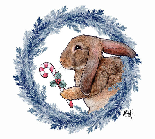 Sweet Wreath Single Holiday Greeting Card (blank inside) by Shawn Braley Illustration