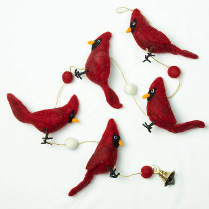 Red Cardinal Felted Decor Garland from the Winding Road