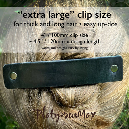Zebra Stripes Leather Hair Clip by PlatypusMax