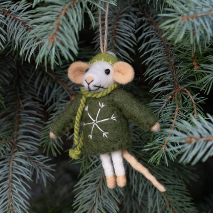 Felt Mouse Ornaments from The Winding Road