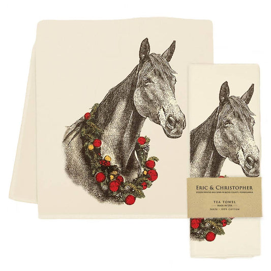 Horse with Wreath Tea Towel from Eric and Christopher