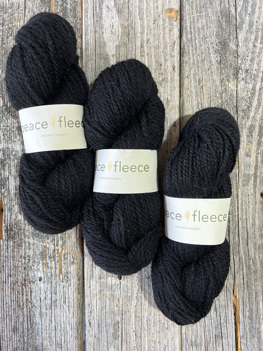 Peace Fleece Worsted: Baku Black - Maine Yarn & Fiber Supply