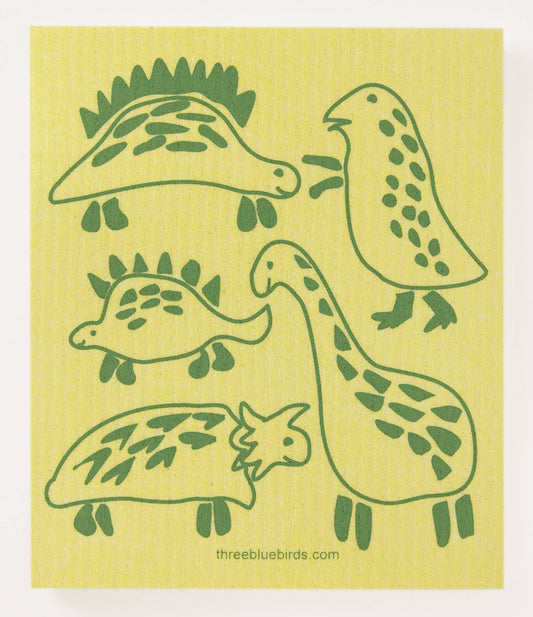 Dinosaurs - Swedish Dishcloths by Three Blue Birds