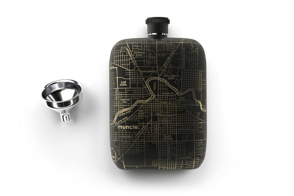 Bangor, Maine Map 6oz Pocket Flask by Well Told - Maine Yarn & Fiber Supply