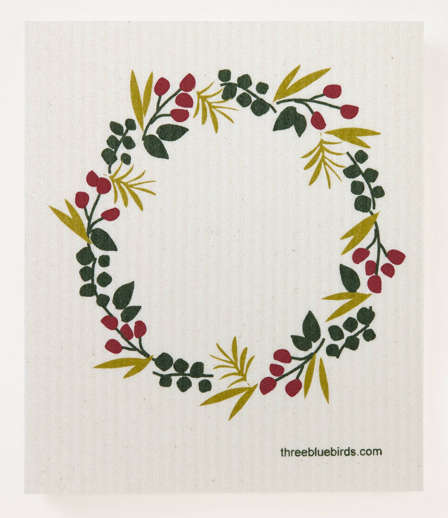 Winter Wreath - Swedish Dishcloths by Three Blue Birds