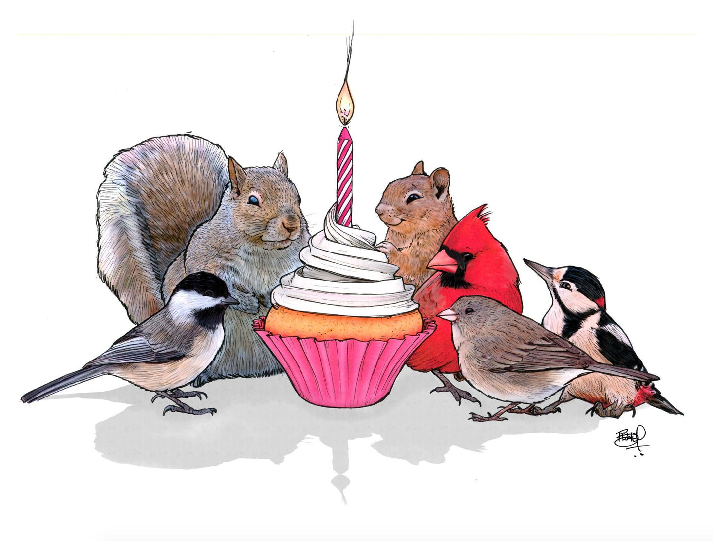 Birthday Wish Greeting Card (blank inside) by Shawn Braley Illustration