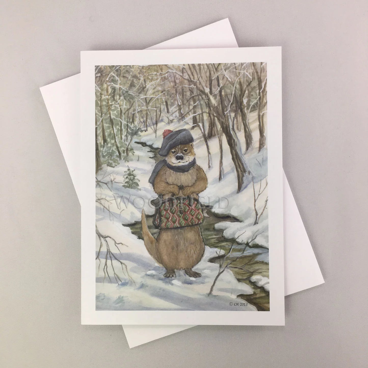 Otter's Visit - Greeting Card by Woodfield Press