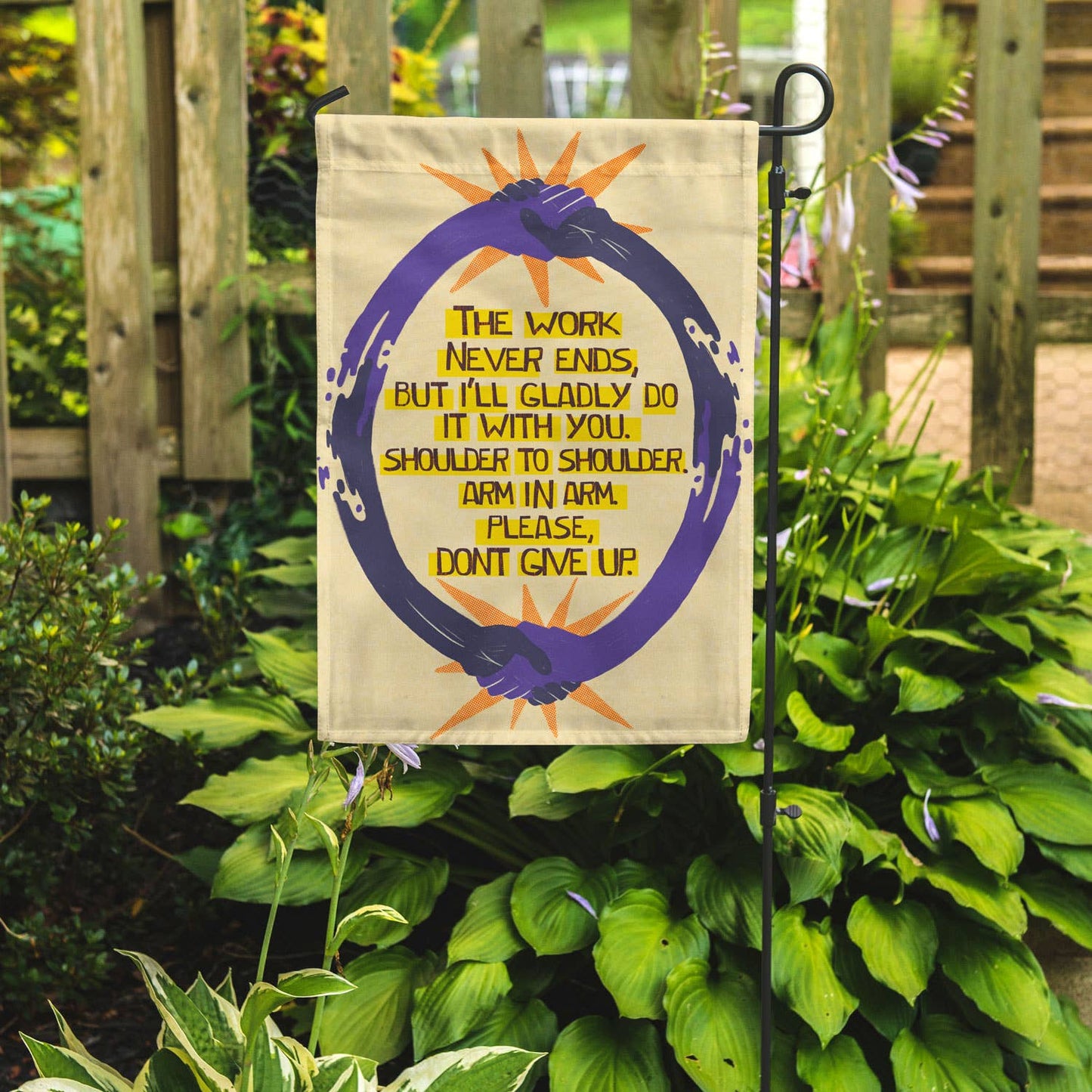 Don't Give Up Garden Flag from Flags For Good