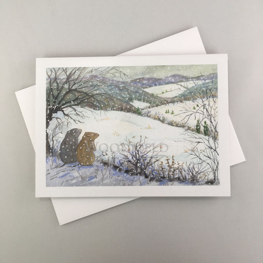 First Snow - Greeting Card by Woodfield Press