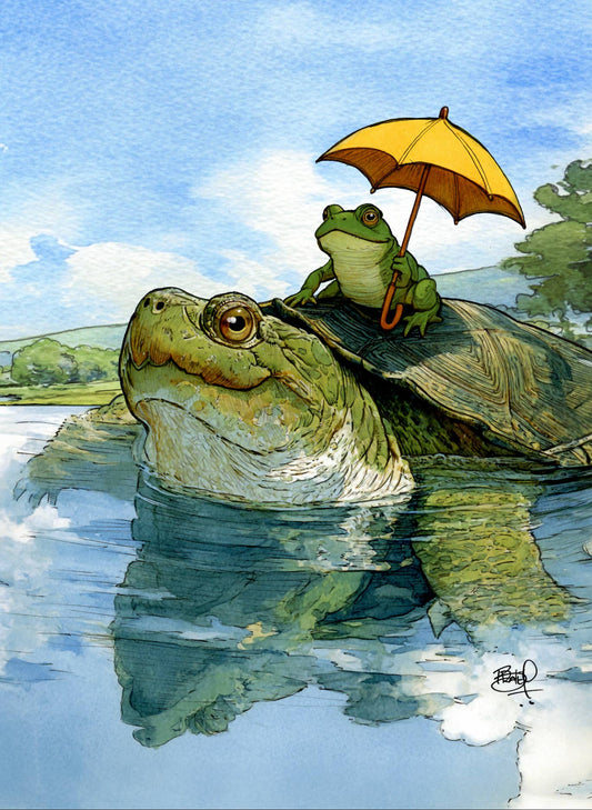 Hitching a Ride Greeting Card (blank inside) by Shawn Braley Illustration - Maine Yarn & Fiber Supply