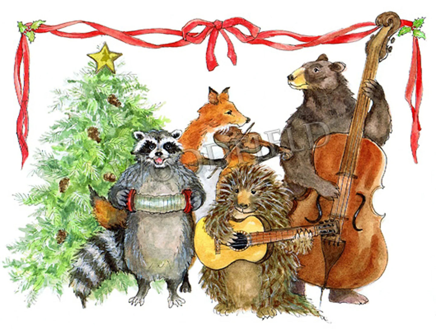 Christmas Band - Single Greeting Card by Woodfield Press