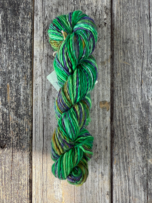 Hand Dyed and Spun Corriedale Top 2.6oz “Alpine”