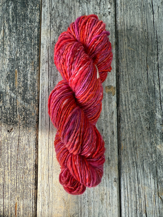 Hand Dyed and Spun BFL Top 4oz “A Little Risk”