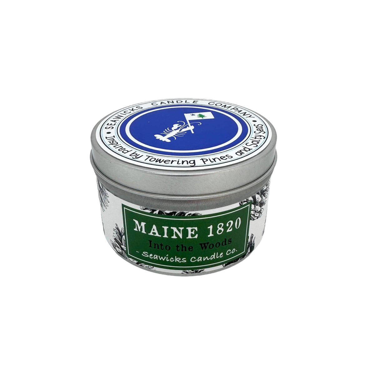 Maine 1820 - Large Travel Tin Soy Candle by Seawicks Candle Company - Maine Yarn & Fiber Supply