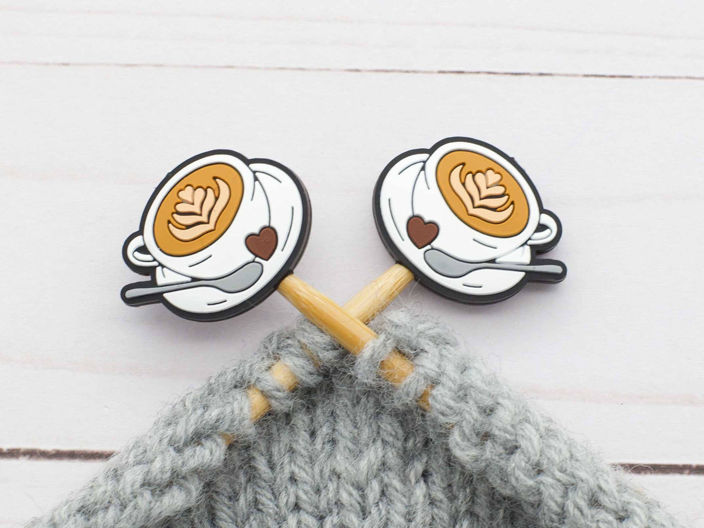 Latte Art Stitch Stoppers from Fox & Pine Stitches