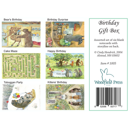 Birthday Assortment - Boxed Set of 6 Greeting Cards by Woodfield Press