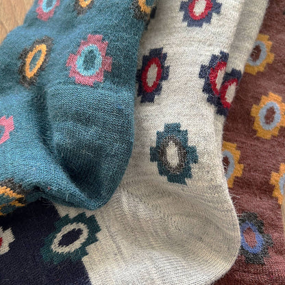 Incan Rhinestone Alpaca Socks by Shupaca Alpaca