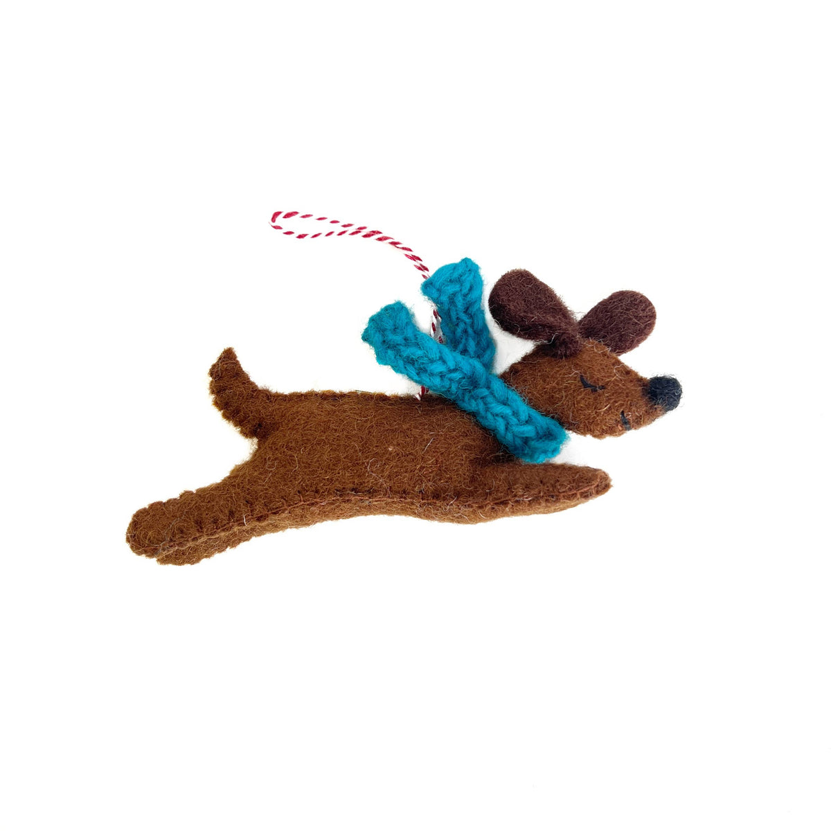 Dog Jumping Felt Wool Ornament by Ornaments 4 Orphans - Maine Yarn & Fiber Supply