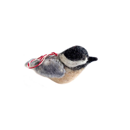 Black Capped Chickadee Felt Wool Ornament by Ornaments 4 Orphans