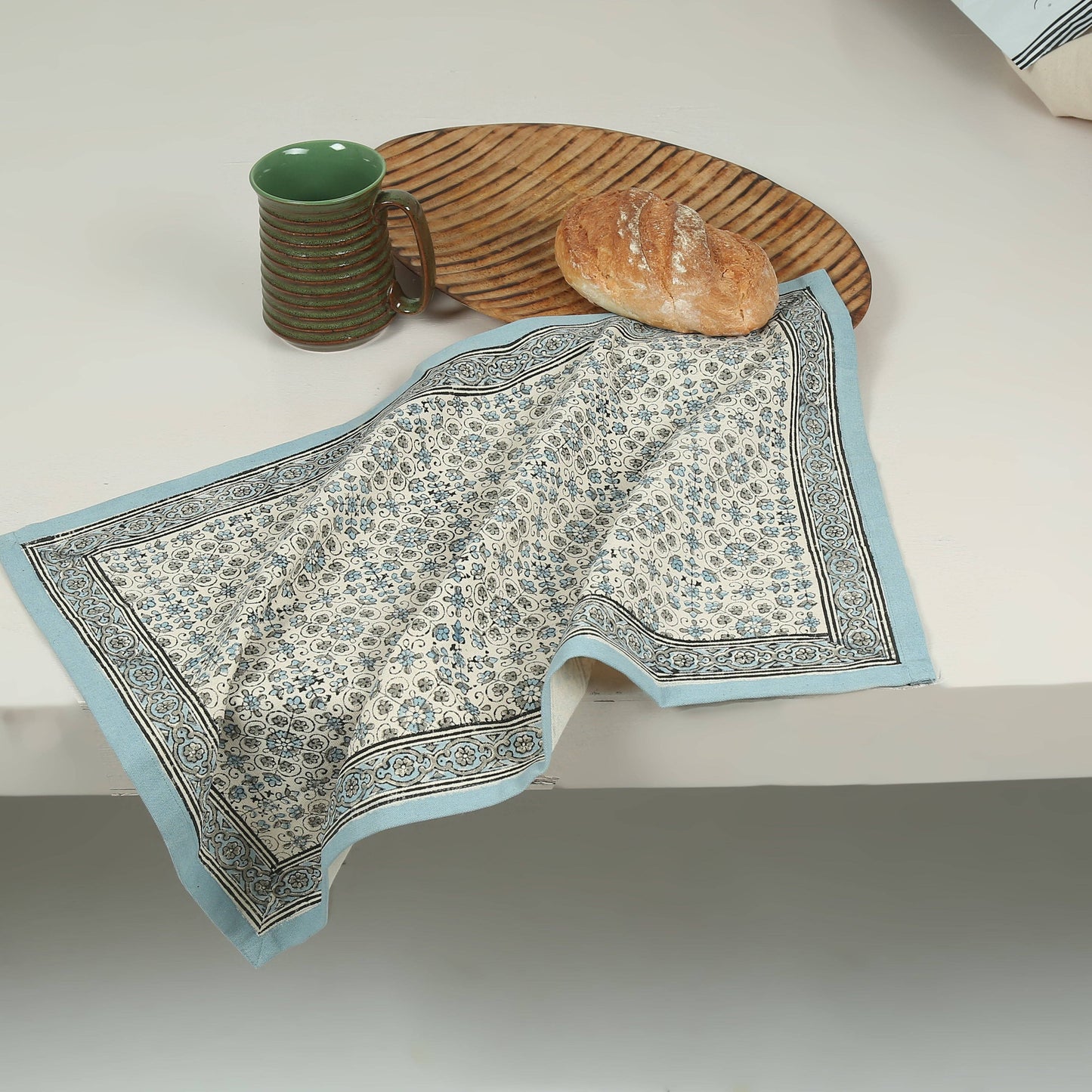 Lily River - Block Printed Fair Trade Cotton Kitchen Towel from Sustainable Threads - Maine Yarn & Fiber Supply