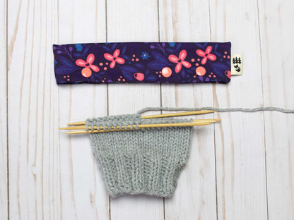 Purple Floral DPN Project Holder from Fox & Pine Stitches