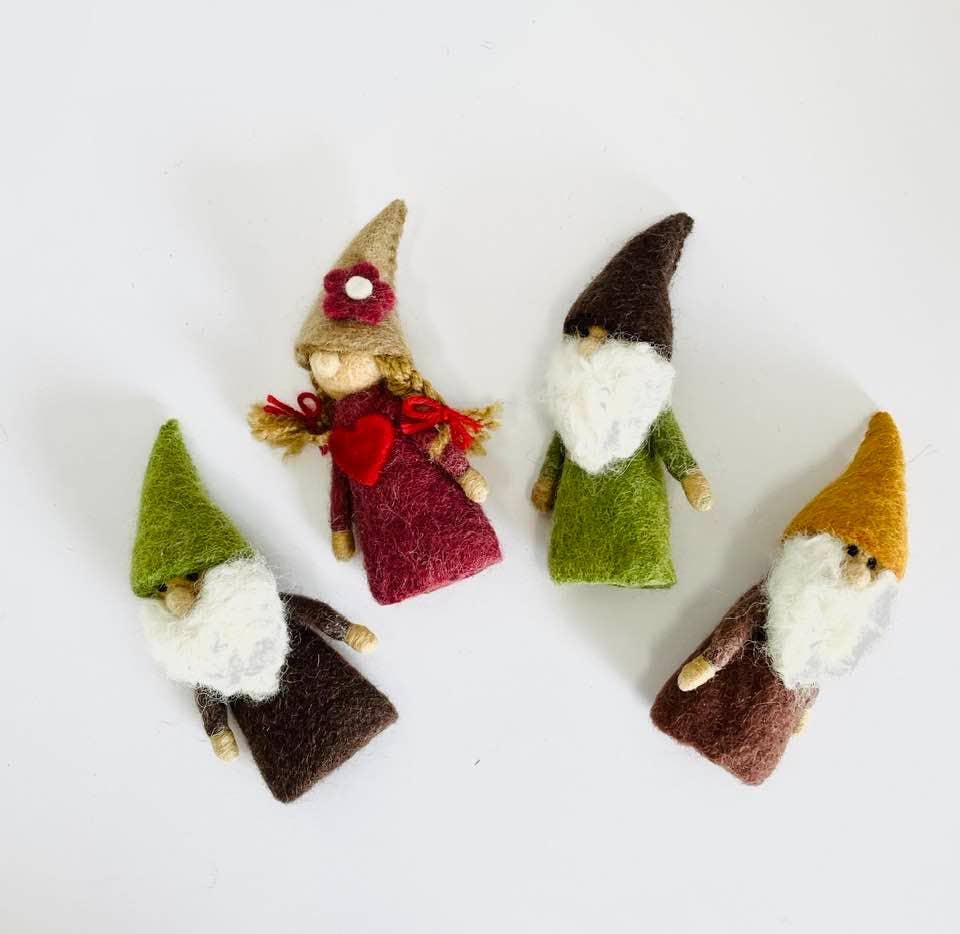 Gnome Felt Finger Puppets by The Winding Road - Maine Yarn & Fiber Supply