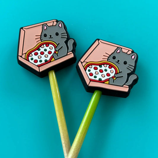 Pizza Cat Stitch Stoppers from Comma Craft Co