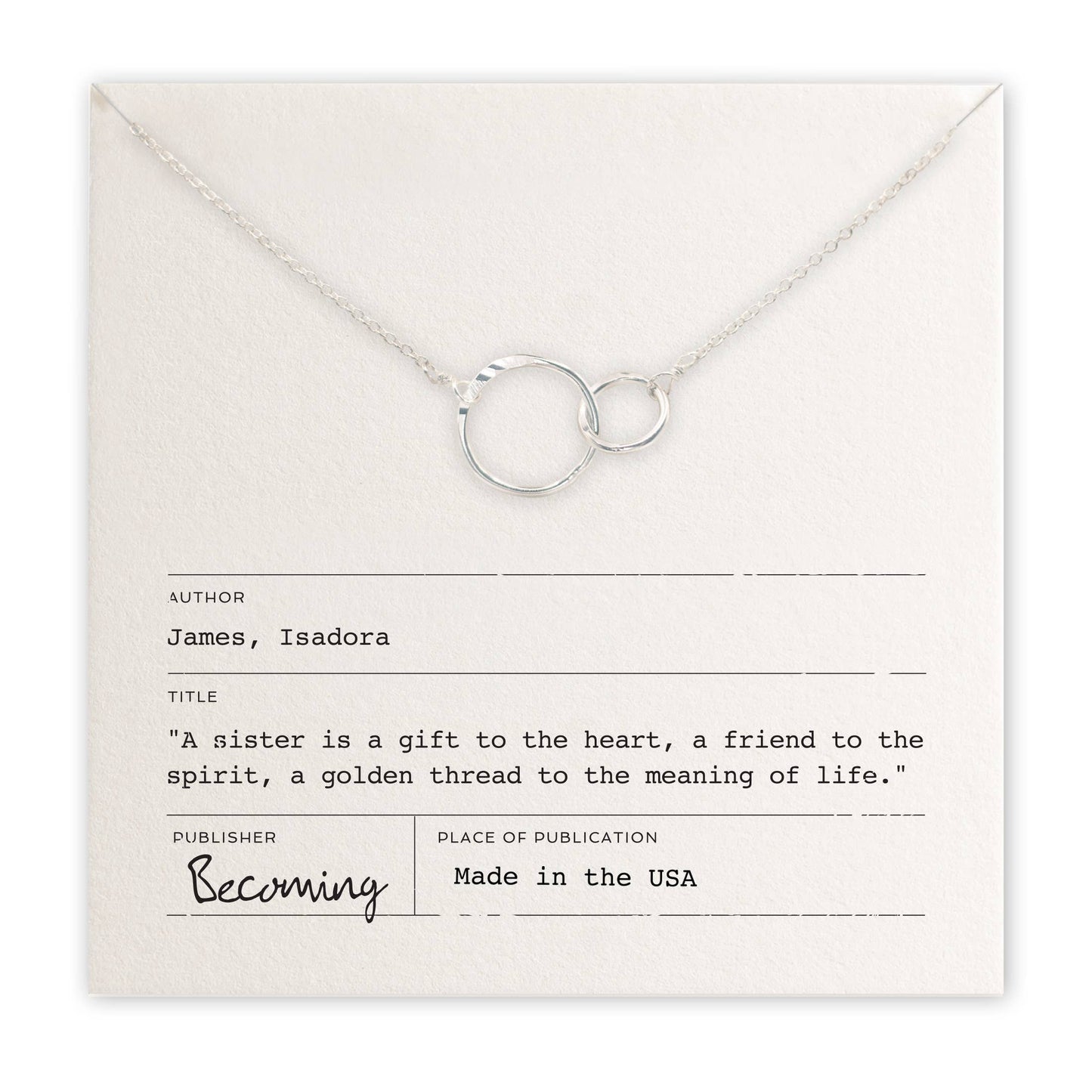 Sisters Sterling Silver Necklace by Becoming Jewelry