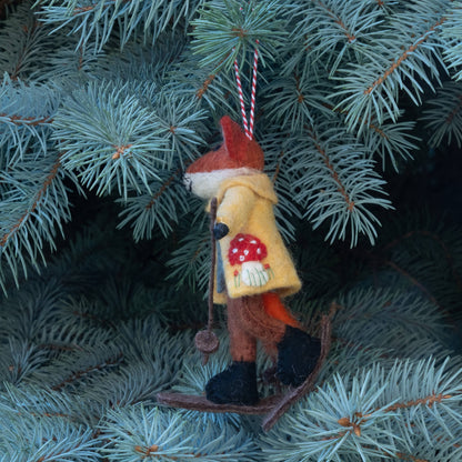 Assorted Fox on Skis Ornament from The Winding Road