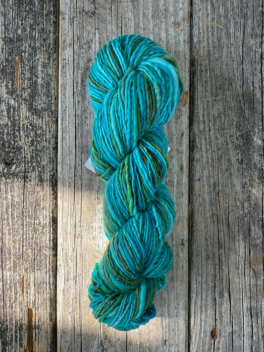 Hand Dyed and Spun Polwarth 3.3oz “Kelpy”