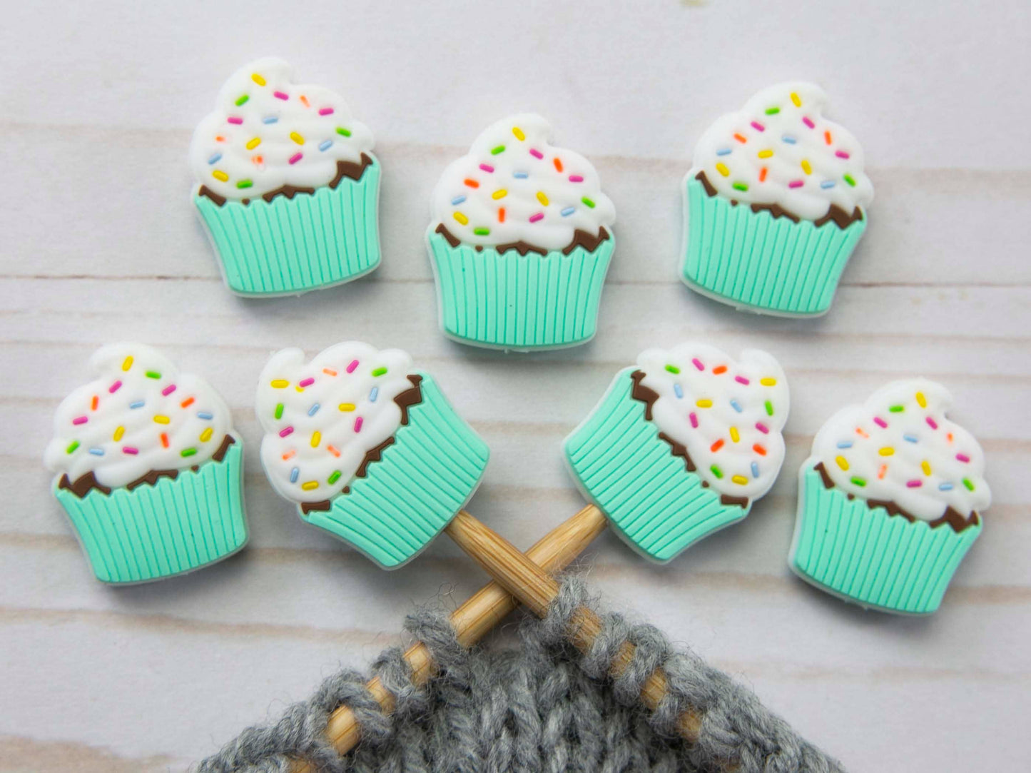 Green Cupcake Stitch Stoppers from Fox & Pine Stitches