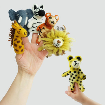 Jungle Jamboree Felt Finger Puppets by The Winding Road