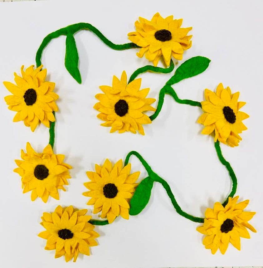 Felt Sunflower Garland (80 inches long) by The Winding Road - Maine Yarn & Fiber Supply
