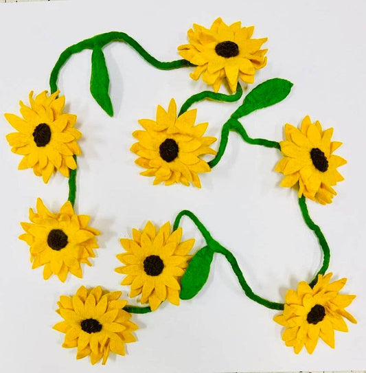 Felt Sunflower Garland (80 inches long) by The Winding Road - Maine Yarn & Fiber Supply