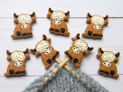Highland Cow Stitch Stoppers from Fox & Pine Stitches