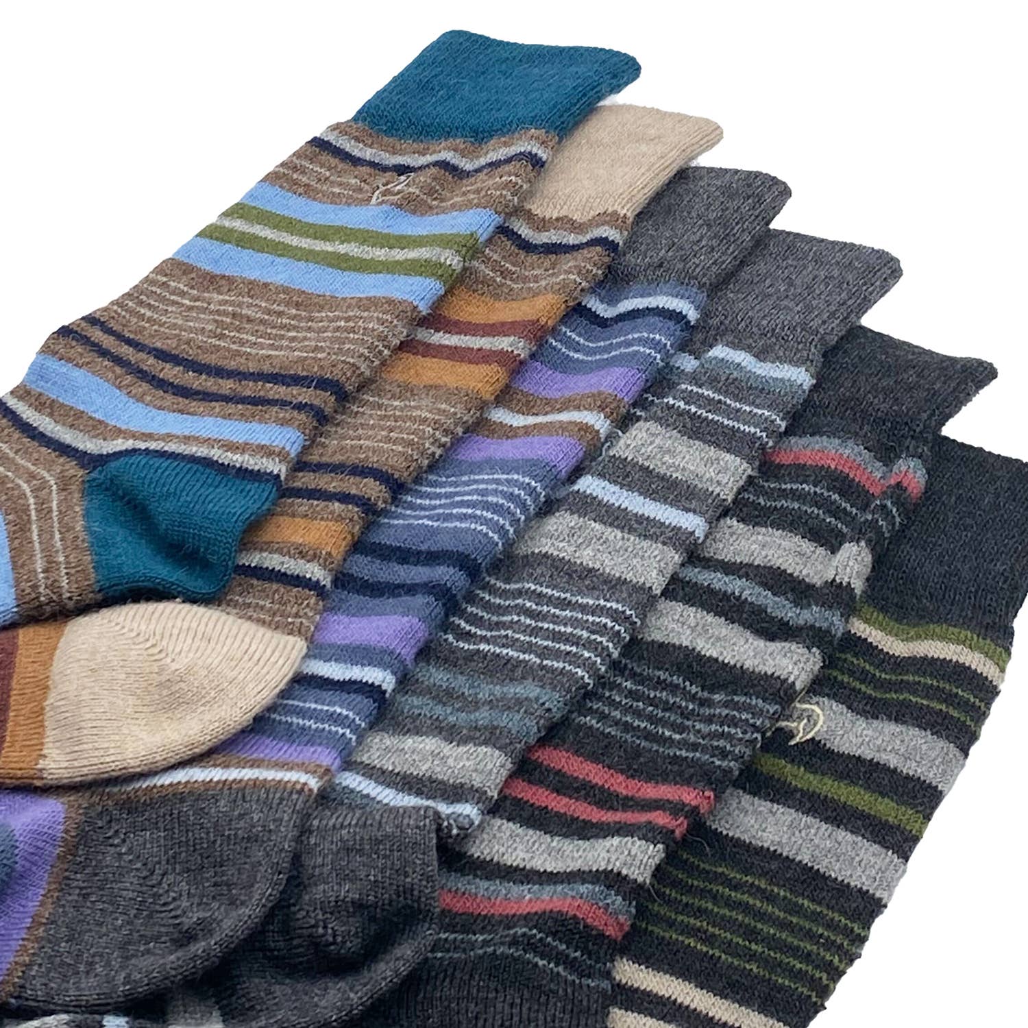 Dahlia Stripe Alpaca Socks by Shupaca Alpaca - Maine Yarn & Fiber Supply