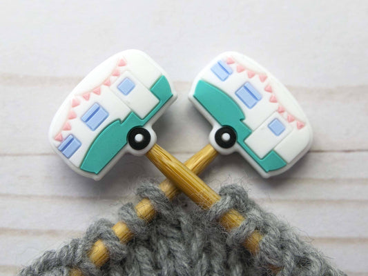 Teal Camper Stitch Stoppers from Fox & Pine Stitches