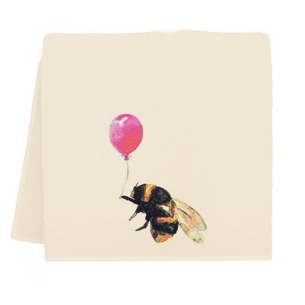 Bee with Balloon Tea Towel from Eric and Christopher - Maine Yarn & Fiber Supply