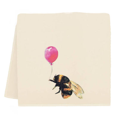 Bee with Balloon Tea Towel from Eric and Christopher - Maine Yarn & Fiber Supply